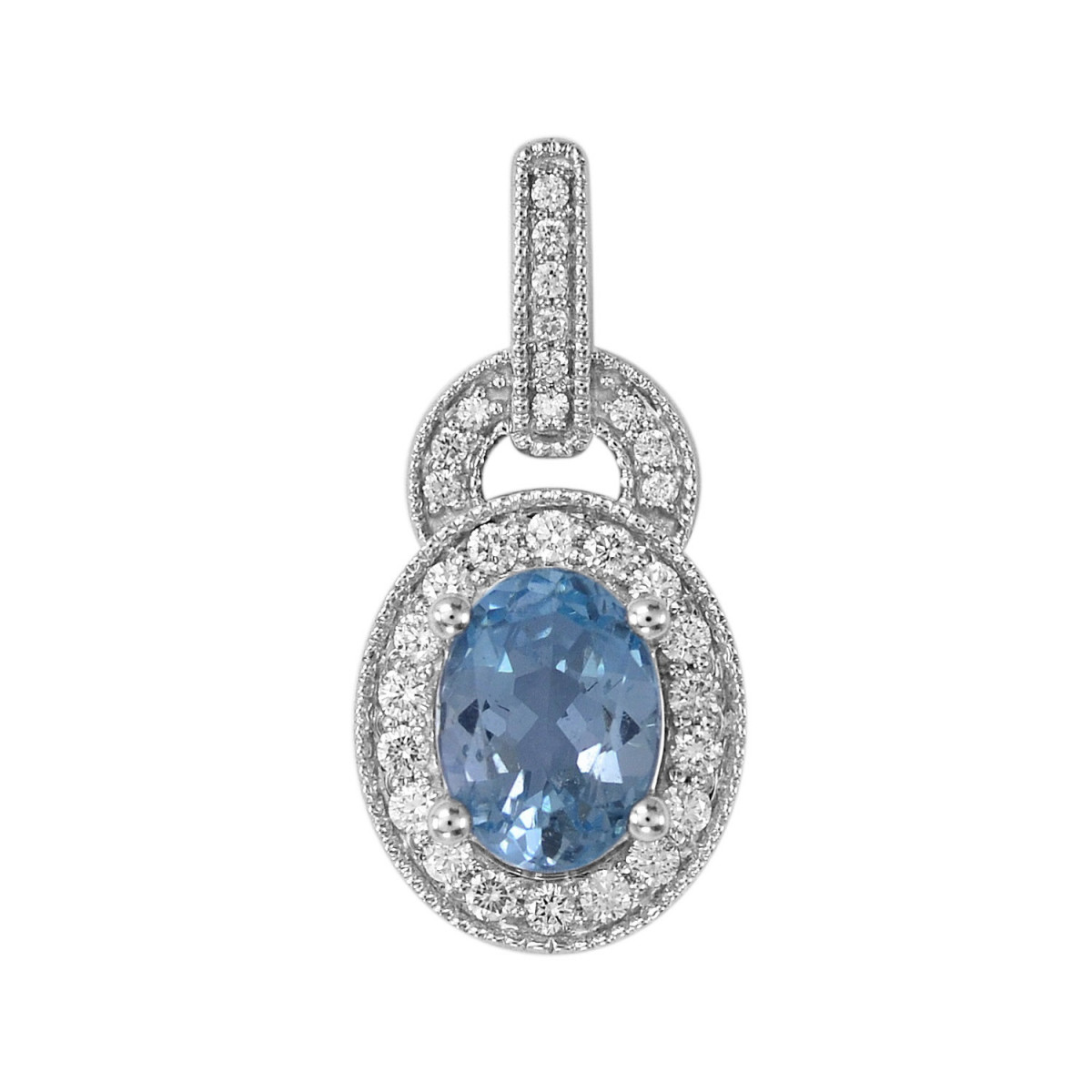 COLGANTE AGUAMARINA 1.28 CT Y BRILLANTE 0.23 CT