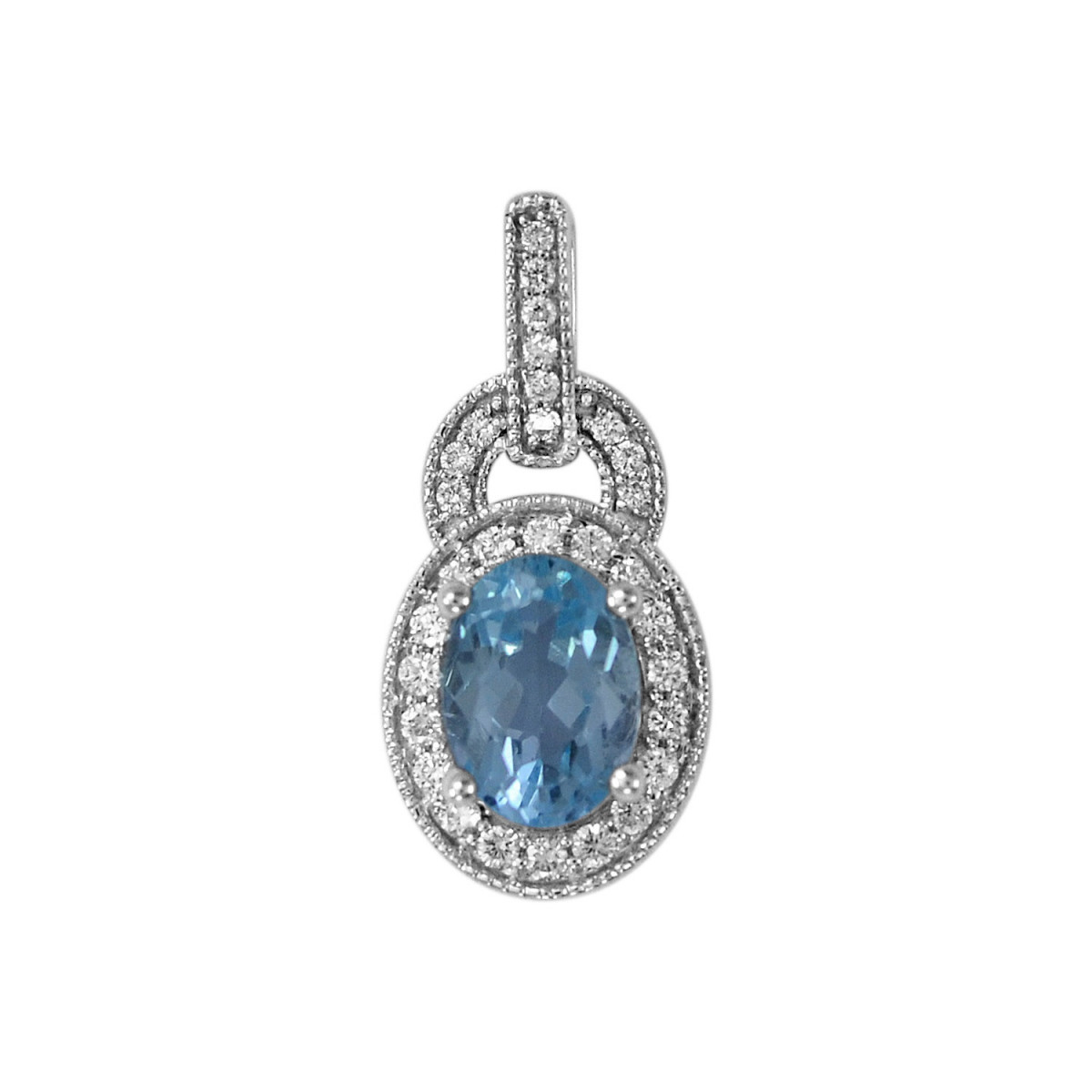 COLGANTE AGUAMARINA 1.04 CT Y BRILLANTE 0.14 CT